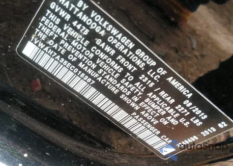 2014 Volkswagen Passat S z USA, uszkodzony, nr VIN 1VWAH7A35EC015367